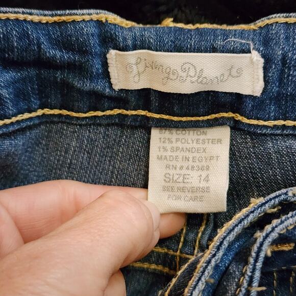 Living Planet Womens Capri Jeans Size 14 Blue Mid Rise Straight Leg Stretch - Picture 6 of 9